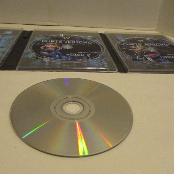 WWE Chris Jericho Small Blue White Red Graphic 3 disc Wrestling DVD Movie - Picture 3 of 6